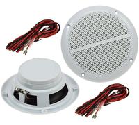 ChiliTec Paire de Haut-parleurs d'extérieur, Couleur Blanche, 8 Ohm, Puissance Musicale 80W