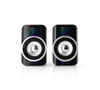 Nedis Haut-parleurs de jeu - Canaux de haut-parleurs : 2.0 - Alimentation par USB - Prise 3.5 mm - 30 W - RGB - Réglage du volume