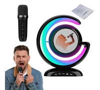 Haut-parleur karaoké portable - Système de microphone à lumière LED, configuration audio | Boîte à musique sans fil avec contrôle de l'écho des basses, mixeur vocal dynamique pour la maison, événement