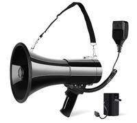Haut-parleur mégaphone avec batterie rechargeable, enregistrement de sirène vocale intégrée | Klhorn fort avec micro amovible et sangle | Prend en charge la couverture USB SD jusqu'à 774 m de long