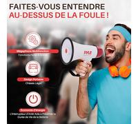 Haut-Parleur Mégaphone Pa , Mégaphone Porte-Voix, 20 Watts Avec Contrôle De Volume Ajustable, Sirène Intégrée, Portée 730 Mètres Pour Les Sports, Les Entraîneurs, La Sécurité