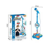Haut-Parleur Microphone Musical Avec Chanson Populaire,Jouets D'entraînement Cérébral,Cadeau D'anniversaire Pour Fille Et Garçon -Bleu