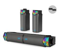 Haut-parleur PC Bluetooth stéréo 2 en 1 avec LED RVB, compatible ordinateur et smartphone