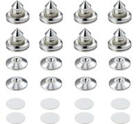 Haut-Parleur Pointes De Découplage, 8 Pièces Pieds Enceintes Hifi Avec Base Pad Tapis, 16 Pièces Tampons Adhésifs, Réglables En Hauteur, Support Pour Lecteur Cd, Dvd, Audio, Argent[HDM5231000]