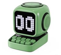 Haut-parleur portable 10 W pour système audio de style rétro avec chargement sans fil - Boîte de son étanche pour jardin et camping - Taille compacte 118 mm (vert kaki)