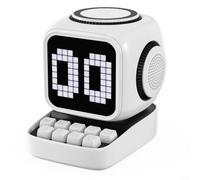 Haut-parleur portable 10 W pour système audio de style rétro avec chargement sans fil - Boîte de son étanche pour jardin et camping - Taille compacte 118 mm (blanc)