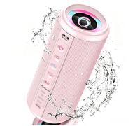 Haut-parleur Portable 20W, Enceinte Bluetooth 5.4, Enceinte Etanche IP7, 20H Autonomie, RGB, TWS Appairage Stéréo, IPX7, AUX/TF Rose