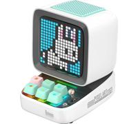Haut-parleur portable Bluetooth, écran DIY pixel art, fonction d'alarme intelligente, batterie 5000mAh, Ditoo-Pro Blanc