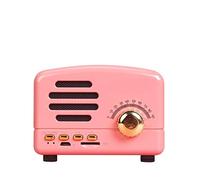 Haut-Parleur Portable Bluetooth Retro Mini Haut-Parleur sans Fil de Poche USB Lecteur Musique Subwoofer Couleur Portable(Pink)