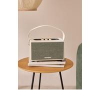 CREATE / Speaker Retro/Haut-Parleur Portable avec Bluetooth, USB et AUX Blanc cassé Grand/Design rétro, jusqu'à 5 Heures d'autonomie, Sangle de Transport, 40W