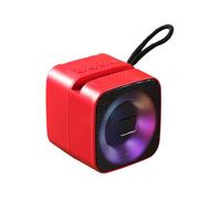 Haut-Parleur Portable, Enceinte Compacte avec Radio FM, Éclairage LED, Basses Profondes, Radio FM, Sangle Portable pour Fête Ados Adultes Étudiants