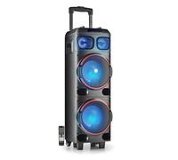 Haut-Parleur Portable Sono 300W NGS WILDDUB1 Stéréo Bluetooth et True Wireless, Double Sub 8" (Micro SD/USB/AUX in/),
