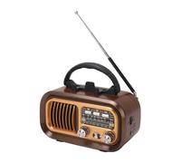 Haut-Parleur Radio Rétro Portable, Radio Vintage Bluetooth Multifonctionnelle avec Support de Téléphone, Radio FM AM SW 3 Bandes Style Classique à L'ancienne pour la Maison,