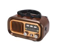Haut-parleur Radio Vintage Portable, 3 bandes, multifonctionnel, Bluetooth, AM, FM, pour l'intérieur et l'extérieur Orange