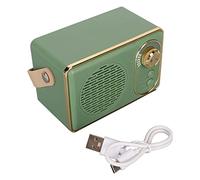 Haut-Parleur Rétro Bluetooth5.0 avec Lecteur MP3 Rechargeable USB AUX, Mini Haut-Parleur de Bureau Vintage, Portable pour de Fête de Camping (Vert)