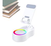 Haut-parleur sans fil à induction, haut-parleur sans fil avec chargeur - Base antidérapante réglable pour téléphone portable avec lumière LED ambiante pour la maison et les voyages