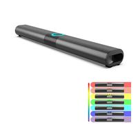 Haut-parleur sans fil Bluetooth 5.0 Barre de son Subwoofer Lampe de poche LED stéréo Haut-parleur RVB Home Cinéma Surround Soundbar avec télécommande, Noir