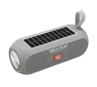 Haut-parleur sans fil Bluetooth 5.0 Charge solaire Haut-parleur extérieur portable Carte TF AUX, Gris argenté