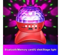 Haut-parleur sans fil Bluetooth Stage Light LED Disco Ball Lights Projecteur de musique rechargeable USB Night Lights pour KTV Party Wedding,Red