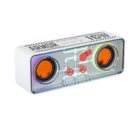 Haut-parleur sans fil RGB transparent - Haut-parleur avec lumières LED colorées et basses profondes | Haut-parleur portable étanche pour plage, fêtes à la piscine, camping et aventures en plein air