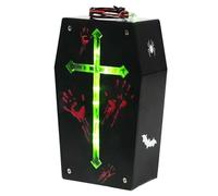 Haut-Parleur Sonore Effrayant, Boîte de Cercueil à Contrôle Sonore LED avec Capteur Vocal, Décoration de Cour Activée par la Voix, Boîte de Son d'horreur Criante, Accessoire de