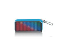 HAUT-PARLEUR STÉRÉO BLUETOOTH ÉTANCHE AUX ÉCLABOUSSURES AVEC LUMIÈRES DE FÊTE BLEU