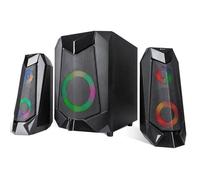 Haut-parleurs 2.1 - Tracer - Hi-Cube RGB Flow - Noir Bois - 20W - Filaire