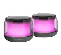 Mars Gaming MSAURA, Haut-parleurs Bluetooth5.3,Chipset DSP Personnalisé 15W,Éclairage RGB avec Design ClearView 360º,Haut-parleurs Compacts avec Boîtier de Contrôle du Volume et RGB,Entrée AUX-IN,Noir