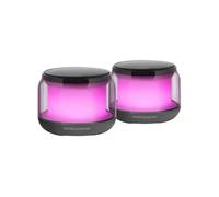 Mars Gaming MSAURA, Haut-parleurs Bluetooth5.3,Chipset DSP Personnalisé 15W,Éclairage RGB avec Design ClearView 360º,Haut-parleurs Compacts avec Boîtier de Contrôle du Volume et RGB,Entrée AUX-IN,Noir