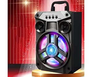 Haut-parleurs Bluetooth, haut-parleur Bluetooth portable avec poignée, double caisson de basses, haut-parleur sans fil Bluetooth 5.0, prise en charge de la radio FM, longue durée de lecture for la mai