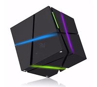 Haut-parleurs Bluetooth - Portable Stéréo de qualité sonore exceptionnelle - Coloré lumière LED Magic Cube TF radio FM pour smartphone Android iPone iPad Tablette PC MacBook Pro Air - Inpay Mini noir