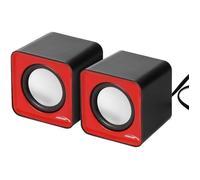 AudioCore Haut-parleurs d'ordinateur AC870R – Enceintes stéréo compactes 6W USB Rouge