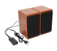 Haut-Parleurs D'ordinateur Stable Usb Mini Filaire Bluetooth Caisson De Basses De Bureau Pour Ordinateur Portable à Domicile Noyer