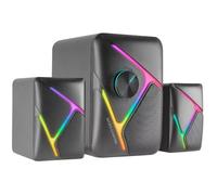 Mars Gaming Enceintes 2.1 MS-H21 – RGB 35W, drivers inversés, surround 3D – Noir
