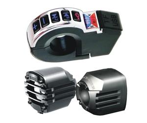 Haut-parleurs Guidon sans Fil - Système Audio Étanche, Boîtier De Montage Robuste, Stéréo 20W X 2 + Pilotes 2,5 Pouces, Composite ABS De Haute Qualité - pour Moto Et Scooter