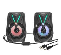 Haut-parleurs Jack pour PC et TV avec LED Coloré Son Puissant LinQ Noir