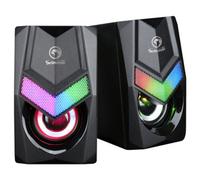 Scorpion - Haut-parleurs PC - Modèle Ma-SG118 - Puissance de 3 x 2 W - Contrôle Tactile - 7 Couleurs Éclairage LED - Contrôle du Volume - Connexion USB et Minijack - Taille 2.5 "- Couleur Noire