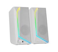 Mars Gaming Haut-parleurs MS72 – 15W RGB Flow, 2 drivers actifs, DSP, USB & jack 3.5 mm, Blanc