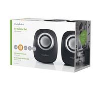 Nedis Haut-parleur PC 2.0 – 12 W – Prise 3,5 mm – Noir/Argenté