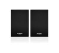 Philips SPA20/00 Enceintes 2.0 7W RMS, Ampli A/B, Haut-parleur 6.35cm, 75-20000Hz, 4 Ohm, Sensibilité 85dB, USB, Câble 1.5m, Noir