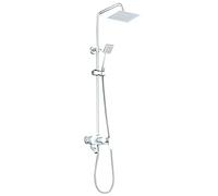 Haut-pression 8 "Pluie/Précipitant la pomme de douche avec un tuyau en acier inoxydable de 5 pieds, hauteur/angle de douche anti-poussée réglable avec support