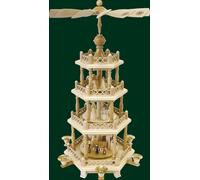 Haut Pyramide de Table Kirchdorf + Barockzaun Fait à la Main Seiffen Neuf 16799