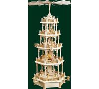 Haut Pyramide de Table Naissance Christ Nature + Ensemble Mécanique 4 Étages