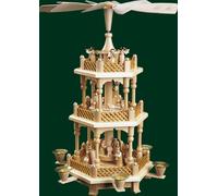 Haut Pyramide de Table Naissance Christ Nature Erzgebirge 2 à Étages Neuf 16721