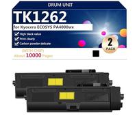 Haut Rendement TK1262 Cartouche de Toner de Remplacement pour Kyocera ECOSYS PA4000wx Imprimantes, Nette et Durable,Black-2 Pack