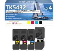 Haut Rendement TK5432 Cartouche de Toner de Remplacement pour Kyocera ECOSYS MA2100cfx MA2100cwfx PA2100cWx PA2100cX Imprimantes, Nettes et Durables,BCMY-1 Pack