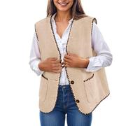 Haut sans Manches en Polaire d'agneau à Patchs colorés pour Femmes