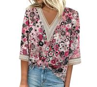 Haut Sequins Femme Soldes Tunique Femme Grande Taille Chemisier Col Mao pour Haut Chic Et Elegant Hiver T Shirts Fleuri Boheme Large Fluide Crop Tops Blanc Tee Cancer du Sein Camouflage Octobre