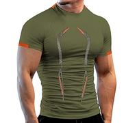 Haut Sexy Homme Moulant, Tee Shirt Musculation Homme Grande Taille,Top à Blocs De Couleurs SéChage Rapide Chemisers Comfy Respirant Mode Blouses Casual Slim Fit D'éTé Tunique