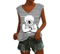 Haut SoiréE- DéBardeur Rayé Ample Et Casual sans Manches Confortable Et Extensible IdéAl pour L'éTé Chemisier Basique Et Polyvalent